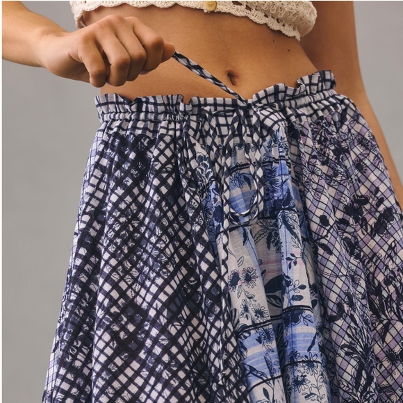 Brand New PILCRO ASYMMETRICAL LINEN DRAWSTRING SKIRT - Picture 6 of 10